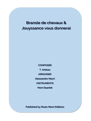 cover image of Bransle de chevaux & Jouyssance vous donnerai by T. Arbeau